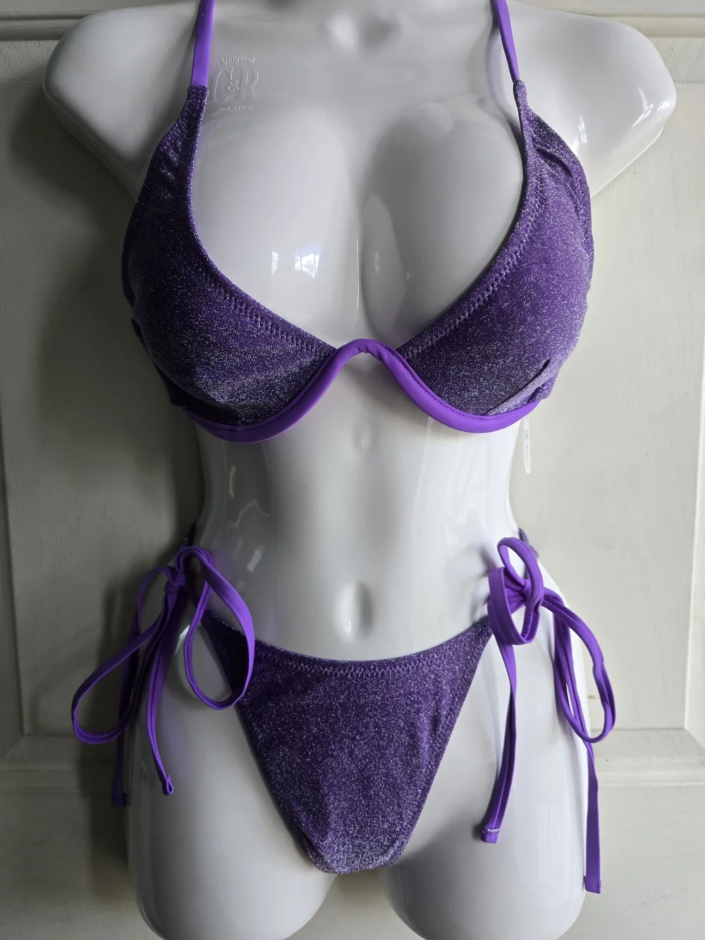 Zaful Lavender Shimmer Bikini Set